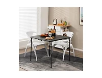 Slickblue Folding Camping Table with All-Weather Hdpe Tabletop and Rustproof Steel Frame