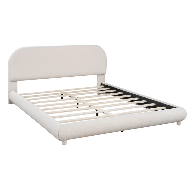 Teddy Fleece Platform Bed - Queen