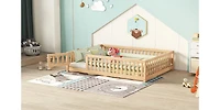 Streamdale Natural Floor Bed with Safety Rails for Kids