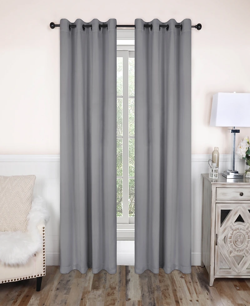 Superior Classic Solid Room Darkening Grommet Top Curtains, 52" x 84" (Set of 4)