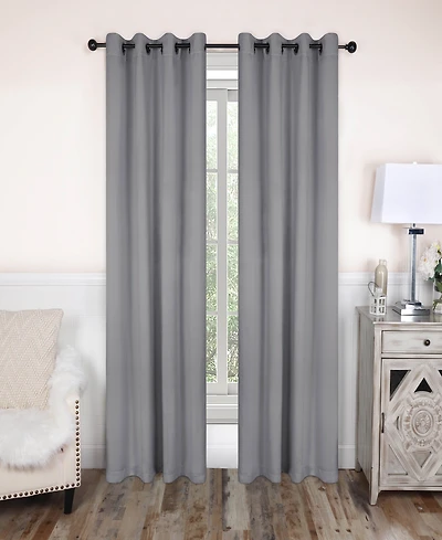 Superior Classic Solid Room Darkening Grommet Top Curtains, 52" x 84" (Set of 4)