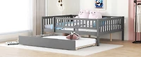Streamdale Full Wood Daybed With Trundle And Fence Guardrails