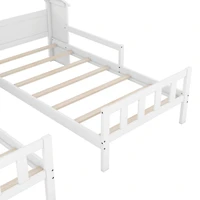 Streamdale White Twin Platform Bed with Headboard and Nightstand