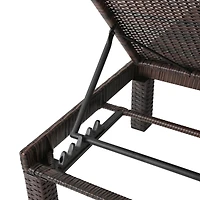 Streamdale Adjustable Wicker Chaise Lounge with Iron Frame for Outdoor Comfort
