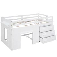 Simplie Fun Twin Size Loft Bed With Cabinet And Shelf