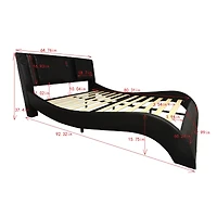 Simplie Fun Queen Platform Bed with Led, Bluetooth, Massage