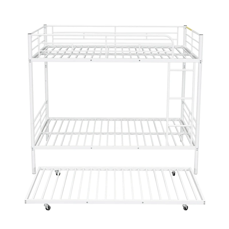 Streamdale Full Over Metal Bunk Bed With Trundle, Silver
