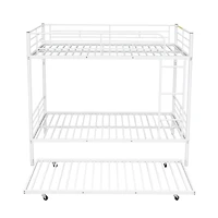 Streamdale Full Over Metal Bunk Bed With Trundle, Silver