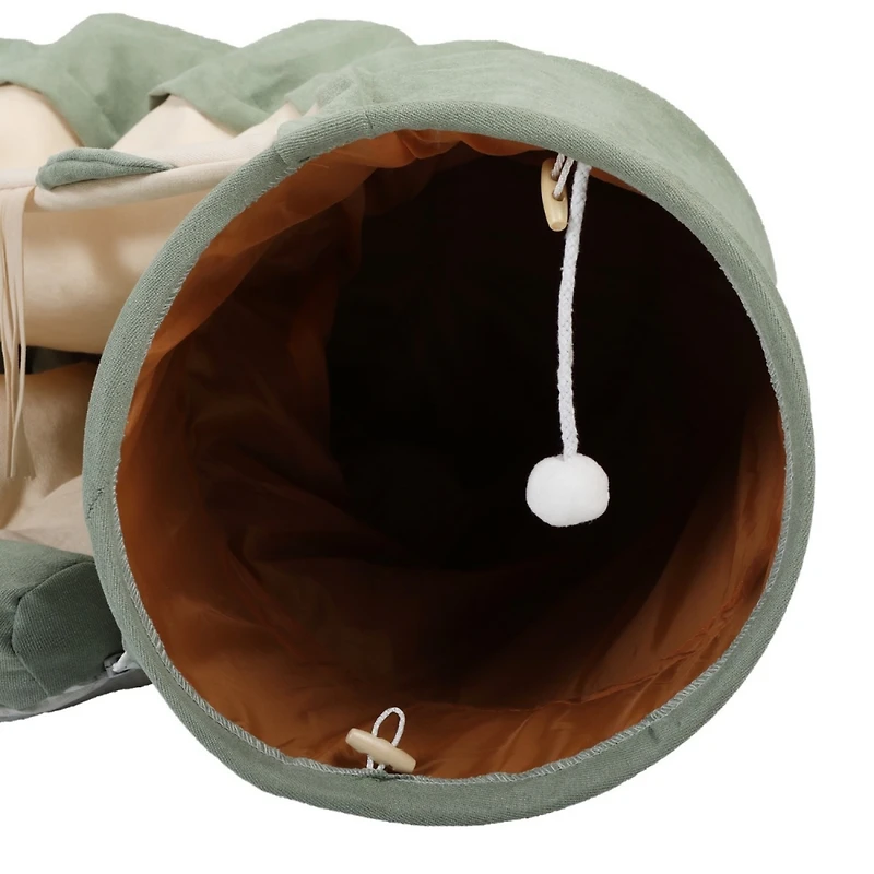 Streamdale Collapsible Cat Tunnel and Bed Bright Green Oasis for Play and Rest