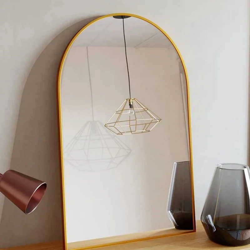 Homlux Arched Wall Mounted Mirror 24"x36" in Gold
