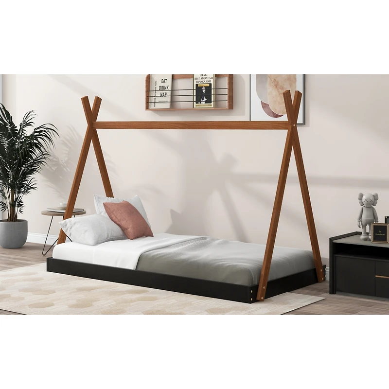 Streamdale Twin Size Tent Floor Bed With Triangle Structure