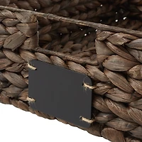 Casafield (Set of 4) Water Hyacinth 10"x13"x5" Pantry Baskets w/ Chalkboard Labels and Marker