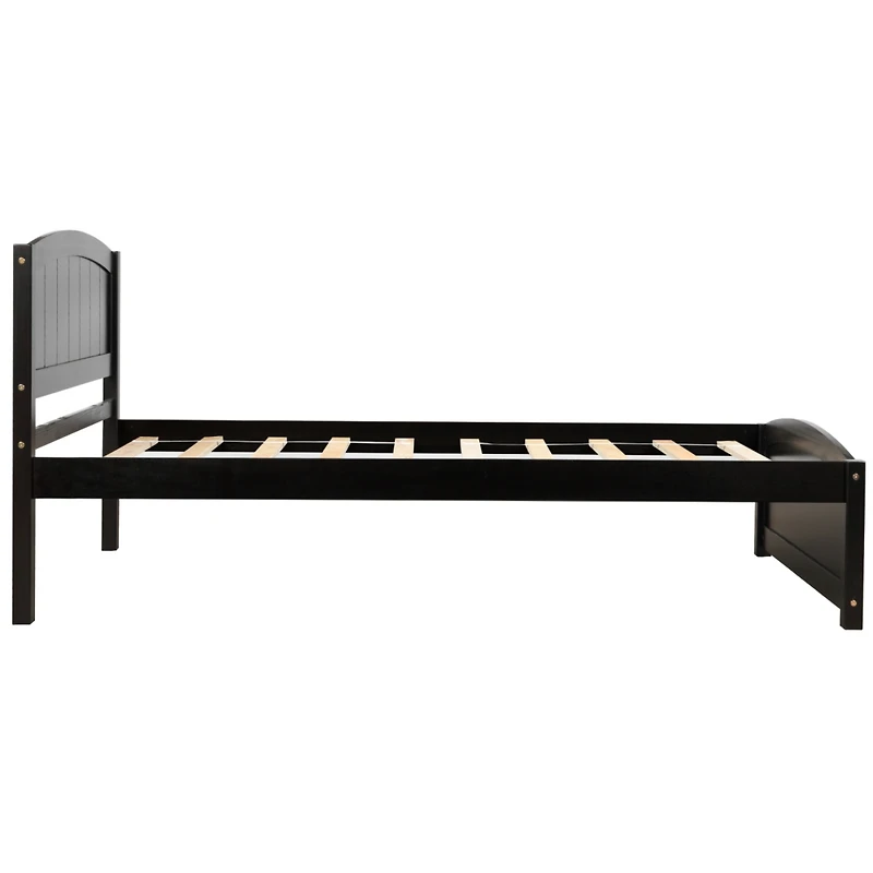 Streamdale Wood Platform Bed With Headboard, Footboard And Slat Support Twin