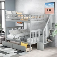 Streamdale Furniture Full Over Full Bunk Bed With Two Drawers And Storage