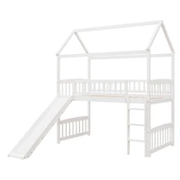Streamdale Twin Loft Bed With Slide, House Slide