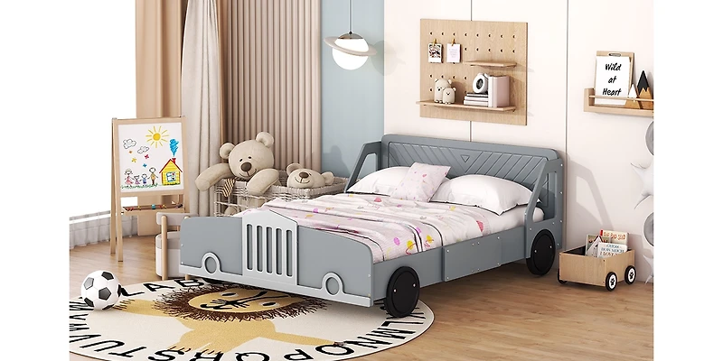 Streamdale Full Car-Shaped Platform Bed With Wheels
