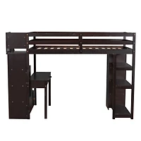 Streamdale Twin Loft Bed with Storage, Desk, and Stairs