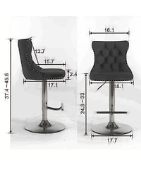 Simplie Fun Adjustable Swivel Velvet Barstools, Set of 2