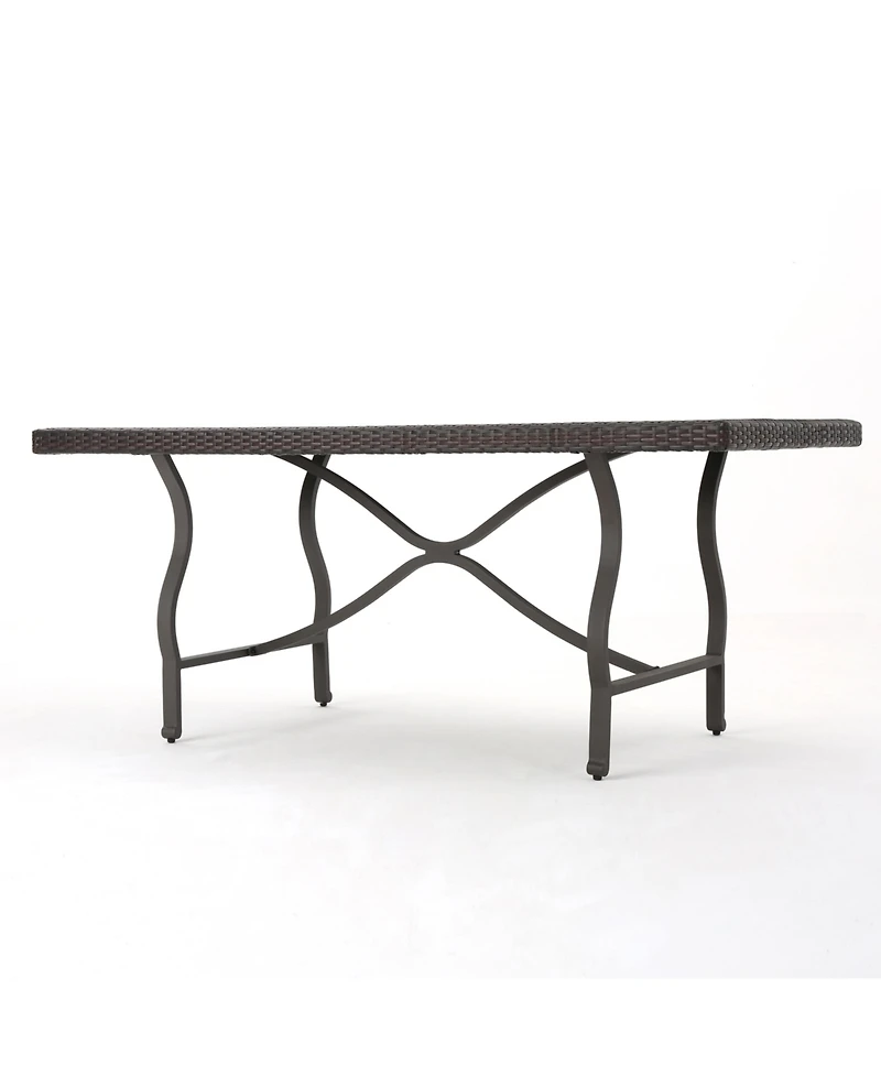 Streamdale Sleek 70" Wicker Dining Table for Patio Expansions