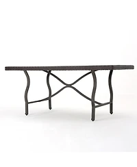 Streamdale Sleek 70" Wicker Dining Table for Patio Expansions