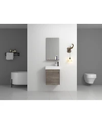 Simplie Fun 18" Floating Wall-Mounted Bathroom Vanity With Resin Sink & Soft-Close Cabinet Door