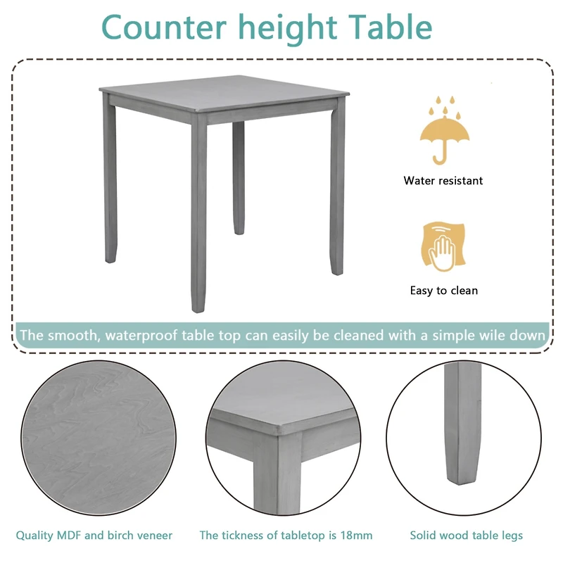 Simplie Fun Elegant 5-Piece Counter Height Dining Set