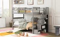 Streamdale Twin-Over-Twin Bunk Bed with Storage and Rail