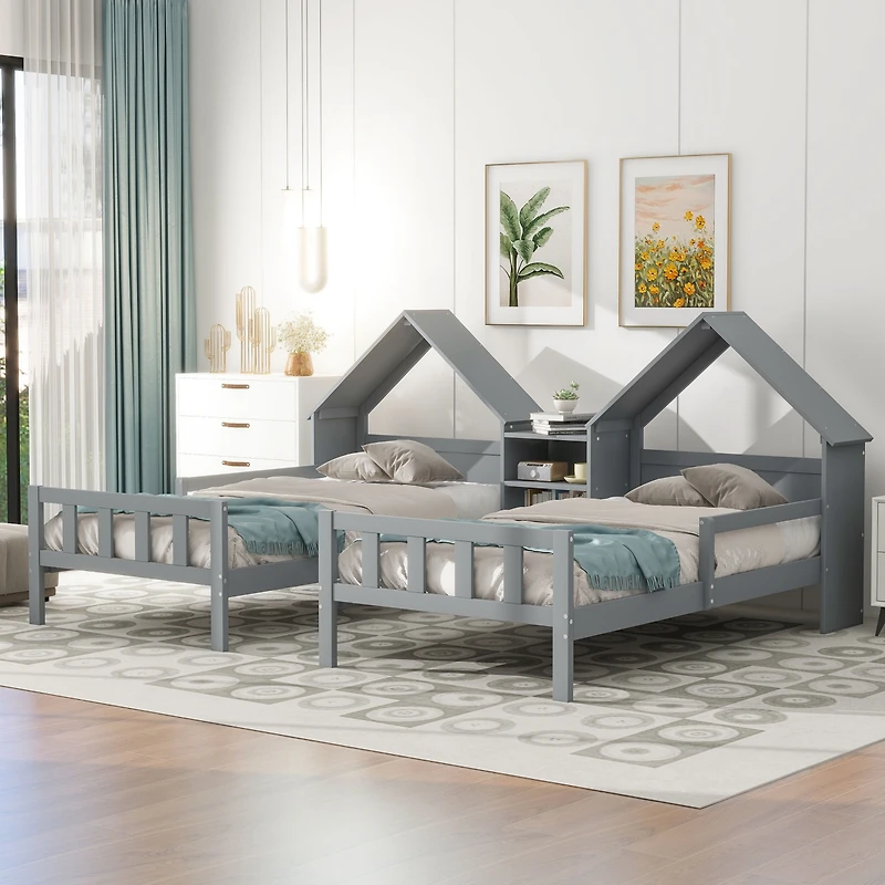 Streamdale White Twin Platform Bed with Headboard and Nightstand
