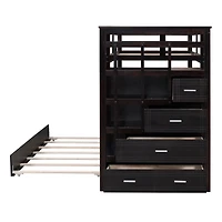 Streamdale Twin Over Bunk Bed With Trundle And Staircase, White