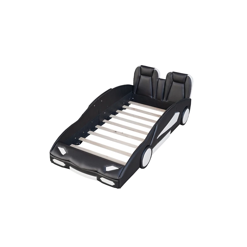 Streamdale Twin Race Car-Shaped Platform Bed With Wheels