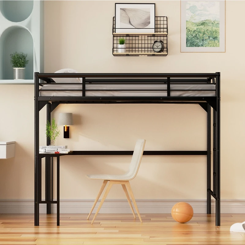 Streamdale Twin Loft Bed with Desk and Storage