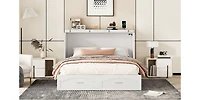 Streamdale Queen Size Wall Bed with Drawer and Charging Ports