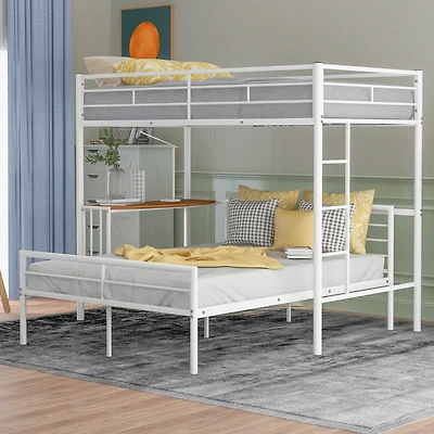 Streamdale Twin Over Full Bunk Bed with Desk and Ladder