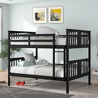 Streamdale Full Over Full Bunk Bed With Ladder For Bedroom, Guest Room Furniture