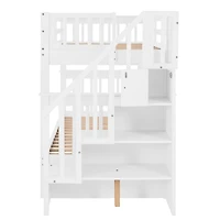 Streamdale Twin-Over-Twin Bunk Bed with Storage and Rail