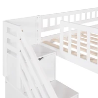 Streamdale Stairway Twin Loft Bed With Two Drawers And Slide