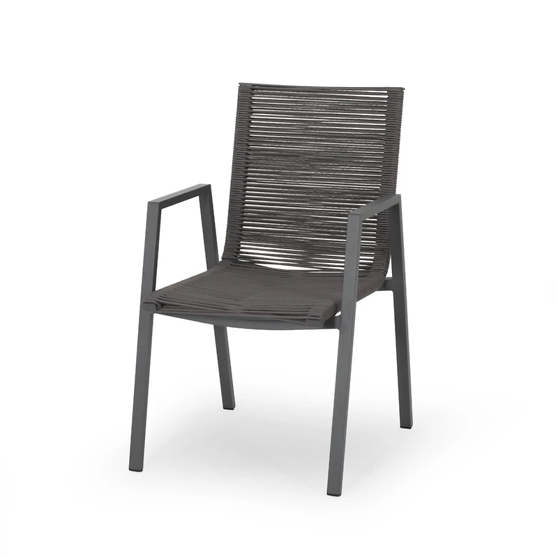 Streamdale Furniture Stylish and Comfortable Outdoor Dining Chairs with Rope Weave and Aluminum Frames