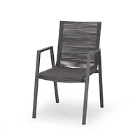Streamdale Furniture Stylish and Comfortable Outdoor Dining Chairs with Rope Weave and Aluminum Frames
