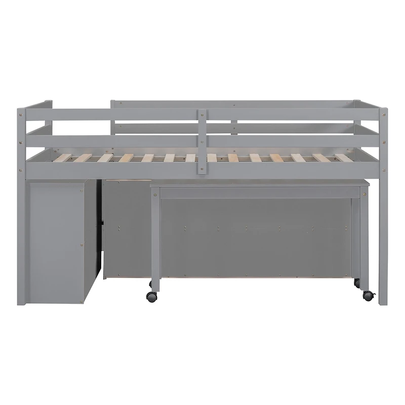 Streamdale Loft Bed with Retractable Desk and Drawers