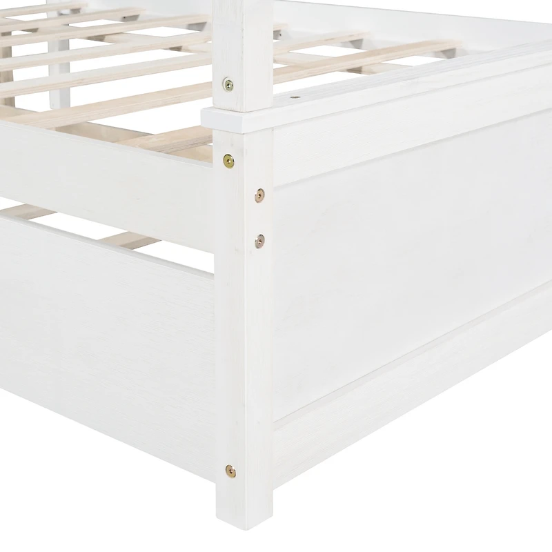 Streamdale Full Size Canopy Platform Bed with Trundle