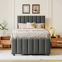 Streamdale Twin Upholstered Bed with Trundle and Drawers