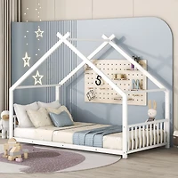 Streamdale Twin Size Metal House Bed, Black