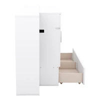 Streamdale Full Murphy Bed with Shelves, Drawers and Usb Ports, Gray