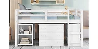 Streamdale Multifunctional Loft Bed with Desk, Storage, and Shelves