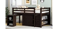 Streamdale Multifunctional Loft Bed with Desk, Storage, and Shelves