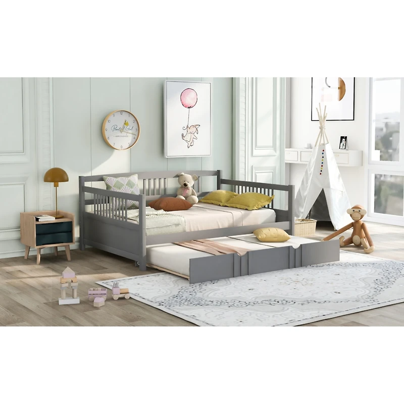 Streamdale Full Daybed Wood Bed With Twin Trundle