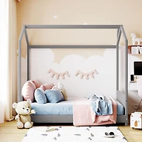 Streamdale Full Size Velvet House Bed Wood Bed