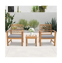 Slickblue 3 Pieces Outdoor Furniture Set with Soft Seat Cushions