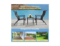 Slickblue 3 Pieces Patio Rattan Bistro Set with High Backrest and Armrest