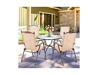 Slickblue Set of 2 Patio Folding Sling Back Camping Deck Chairs